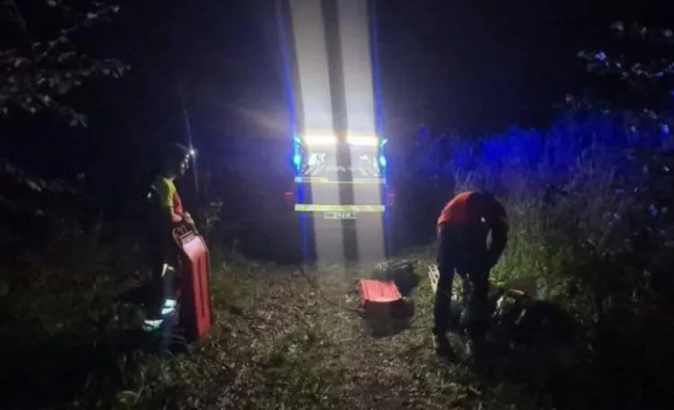 Pompierii au intervenit pentru un bărbat accidentat de un arbore lângă Sâmboieni