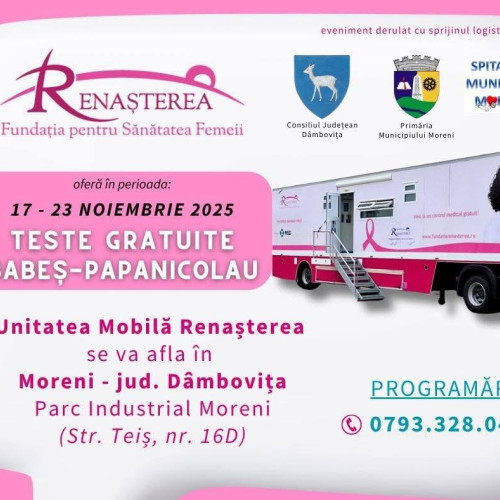 Campanie gratuită de testare Babeș-Papanicolau în Moreni și zonele învecinate