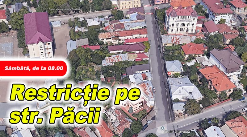 Trafic rutier restricționat sâmbătă pe strada Păcii din Buzău