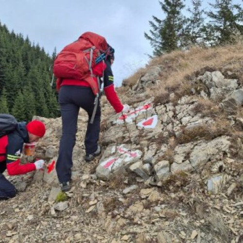 Echipele Salvamont Vrancea au verificat și întreținut traseele turistice din zona Coza