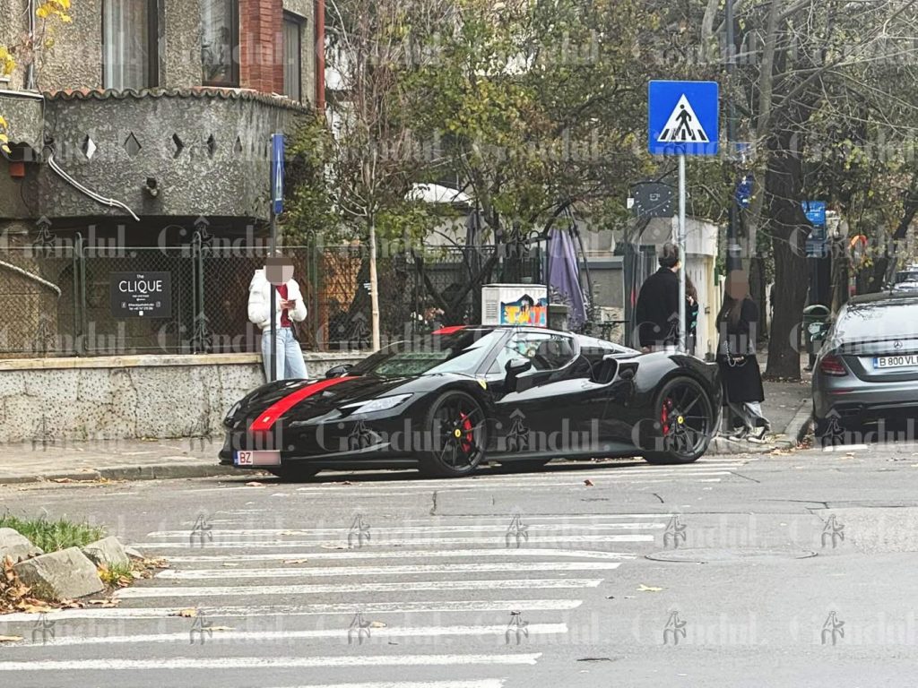 Ferrari 296 GTB parcat ilegal în Cartierul Primăverii, blocând trecerea de pietoni