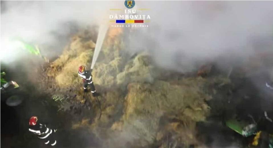 Incendiu la o anexă gospodărească în localitatea Morteni, intervenție ISU Dâmbovița