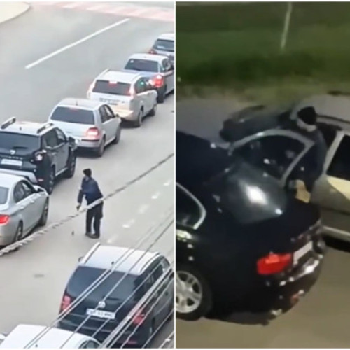 Cerșetor din Brașov surprins renunțând la baston după ce a condus o mașină