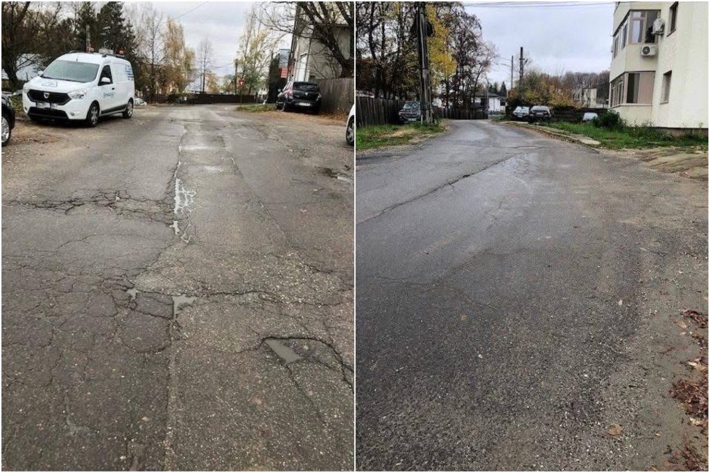 Lucrări de reparații și asfaltare pe strada Zamfirești în noiembrie 2025