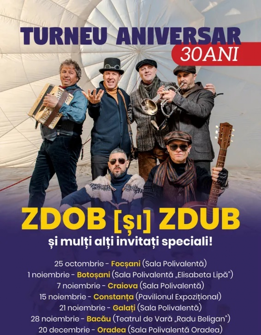 Zdob și Zdub celebrează 30 de ani cu un concert la Galați