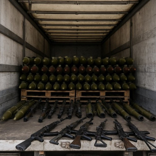 Arme și lansatoare de rachete descoperite într-un camion la frontiera moldo-română