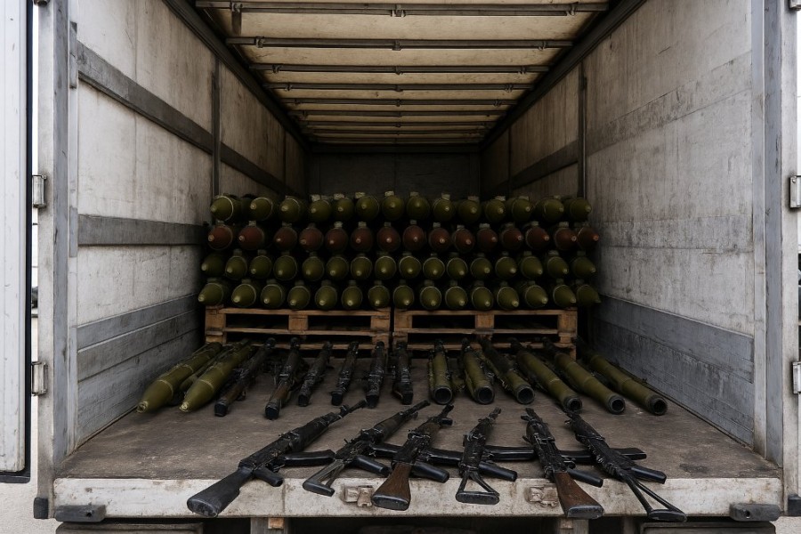 Arme și lansatoare de rachete descoperite într-un camion la frontiera moldo-română