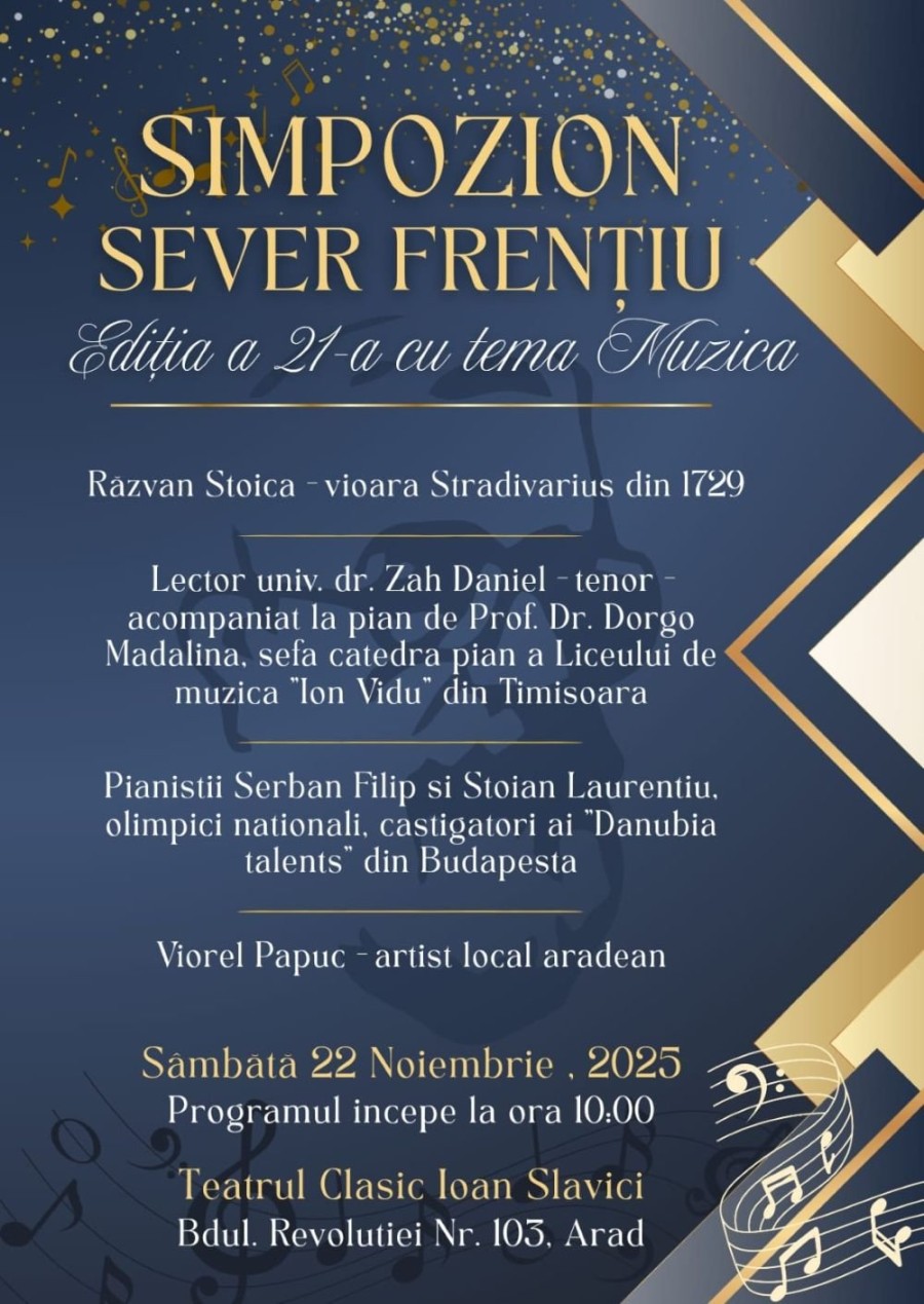 Aradul devine centru cultural național pe 22 noiembrie 2025