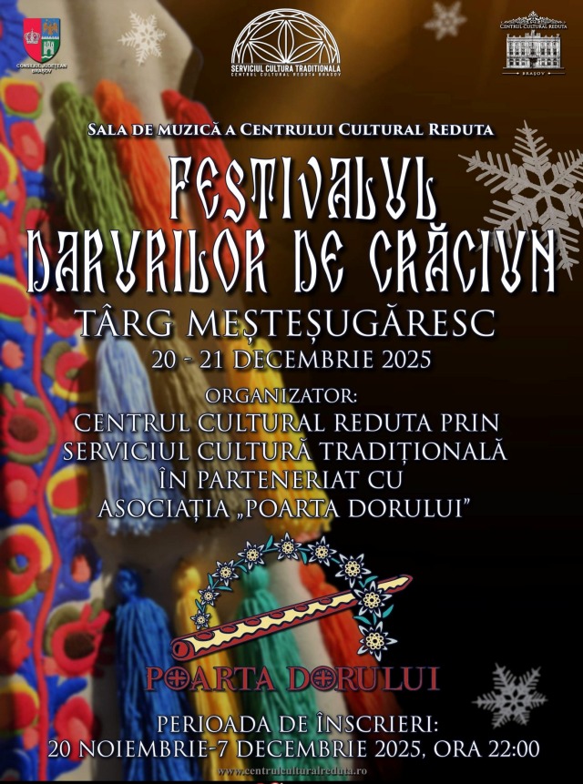 Încep înscrierile pentru târgul meșteșugăresc Festivalul Darurilor de Crăciun
