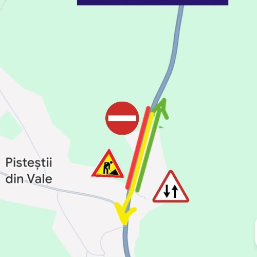 Restricții de trafic pe DN 67 în zona Pișteștii din Deal, începând de luni
