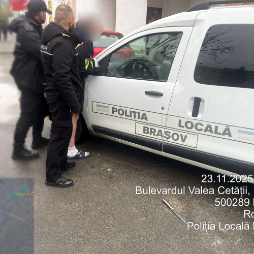Șofer agresiv depistat pe strada Tâmpei din Brașov, intervenție a poliției locale