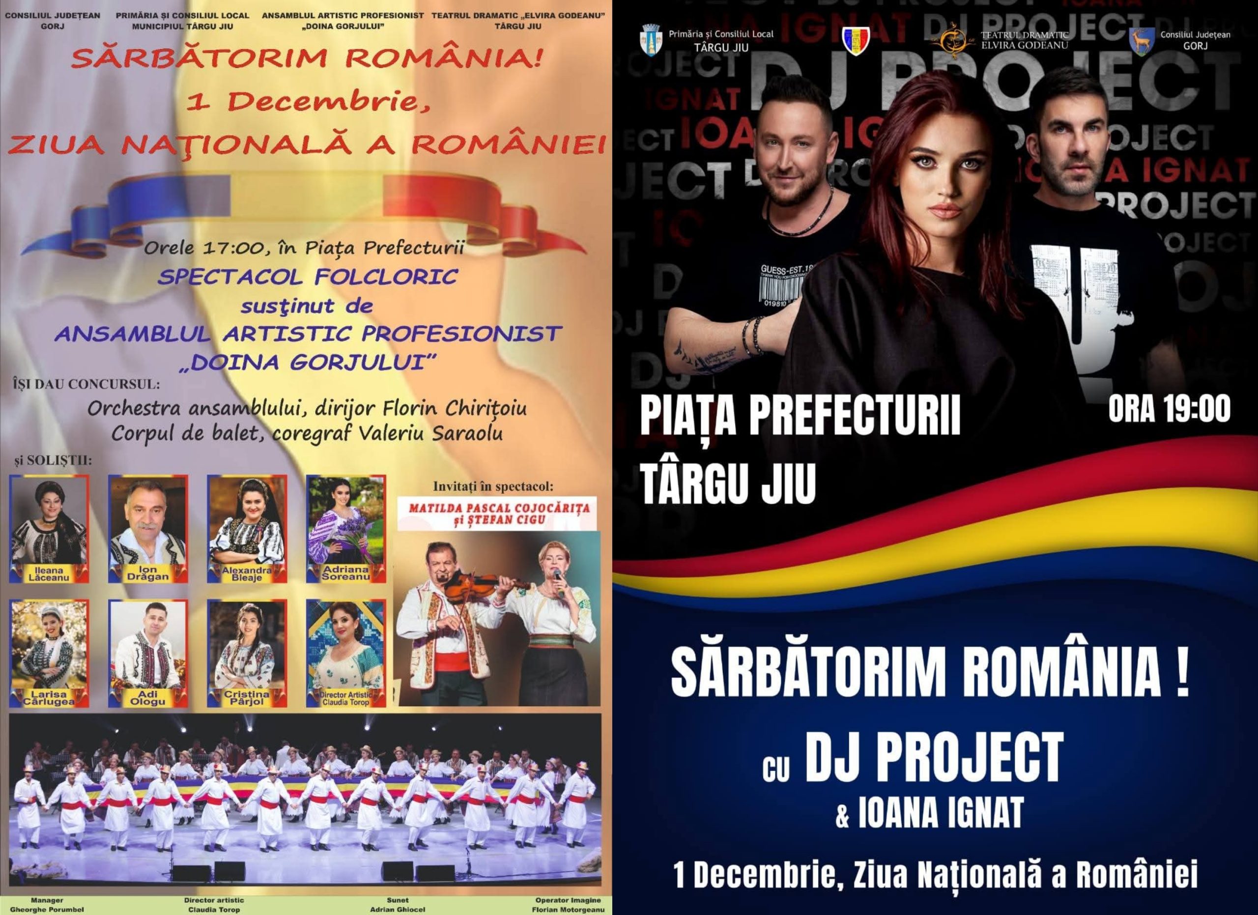 Ziua Națională a României sărbătorită cu un spectacol amplu în Târgu Jiu