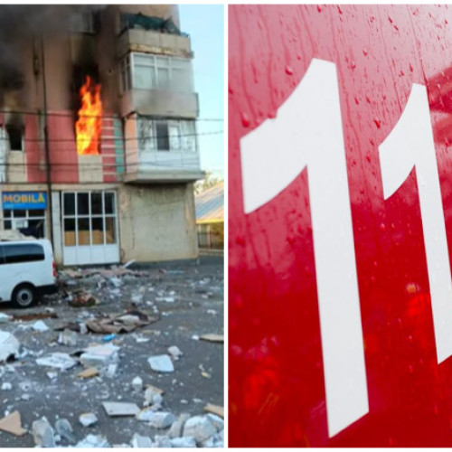 Explozie puternică și incendiu într-un bloc din Însurăței, Brăila