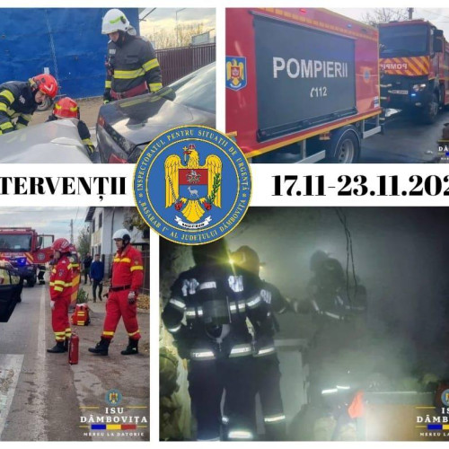Pompierii din Dâmbovița au intervenit în 246 de situații de urgență în noiembrie 2025