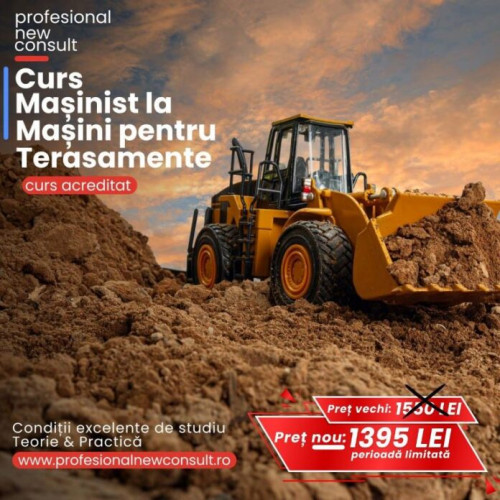 Oportunitate de calificare pentru meseria de mașinist în construcții la Focșani