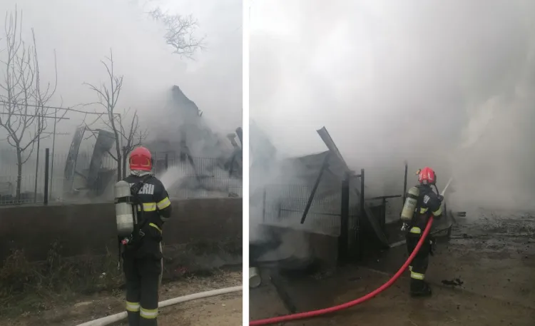 Incendiu puternic în comuna Sânpaul distruge o bucătărie de vară și un autoturism