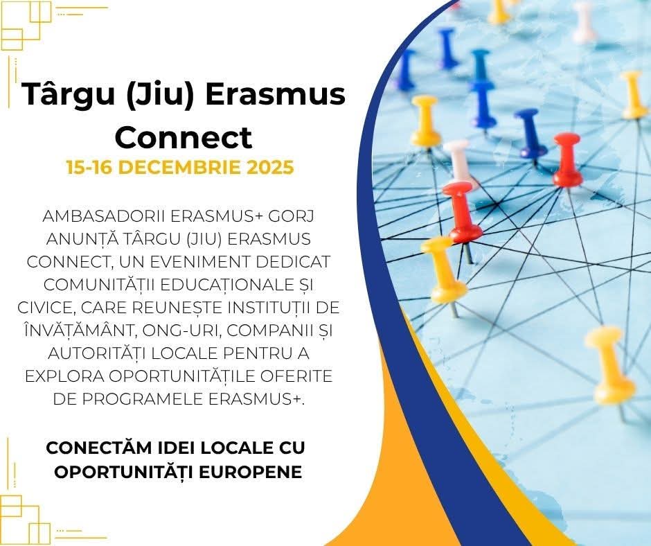 Târgu Jiu devine centrul proiectelor Erasmus+ în decembrie 2025