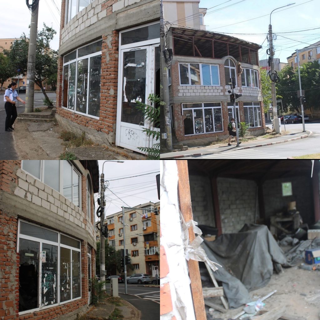 Poliția locală din Târgu Jiu a sancționat pentru degradarea unei clădiri aflate la intersecția străzilor 9 Mai și 23 August