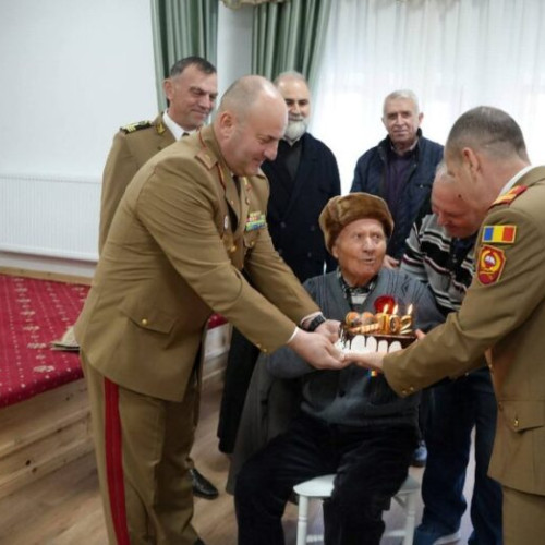 Veteran al celui de-al Doilea Război Mondial sărbătorit la 102 ani în Tătăranu