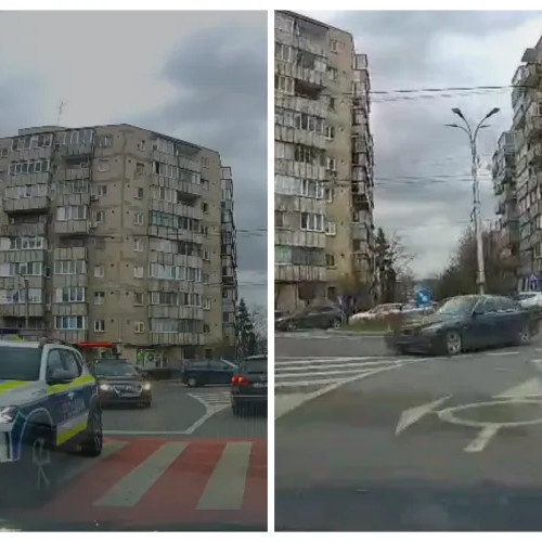 Șoferul unui BMW, filmat cum pătrunde invers în sensul giratoriu din Mănăștur