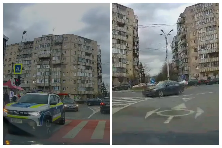 Șoferul unui BMW, filmat cum pătrunde invers în sensul giratoriu din Mănăștur