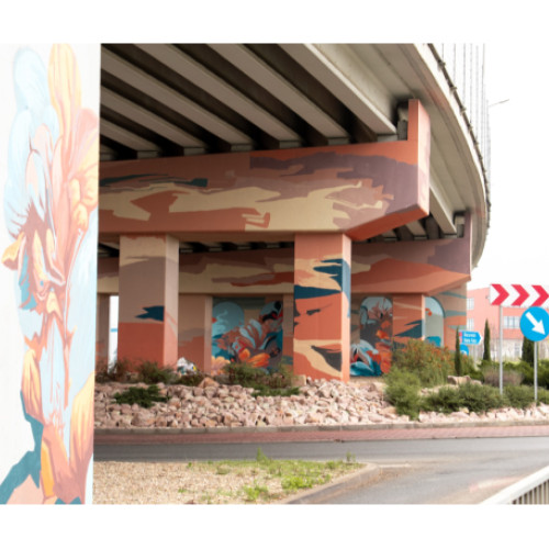 Grădina din oraș: pictură murală care transformă podul rutier de lângă Piața 100 din Oradea