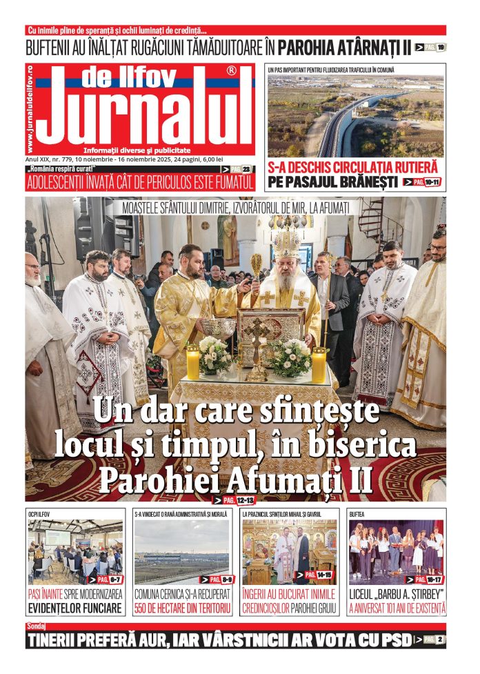 Noul număr al Jurnalului de Ilfov, ediția print, disponibil începând de astăzi