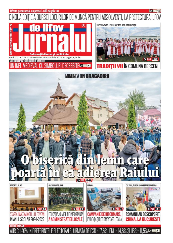 A apărut ediția print nr. 775 a Jurnalului de Ilfov