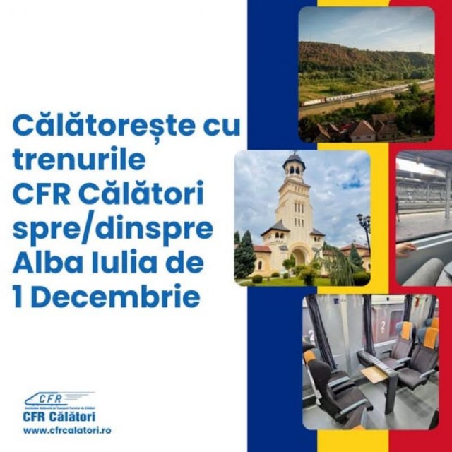 CFR Călători pune în circulație trenuri simbolice de Ziua Națională 2025