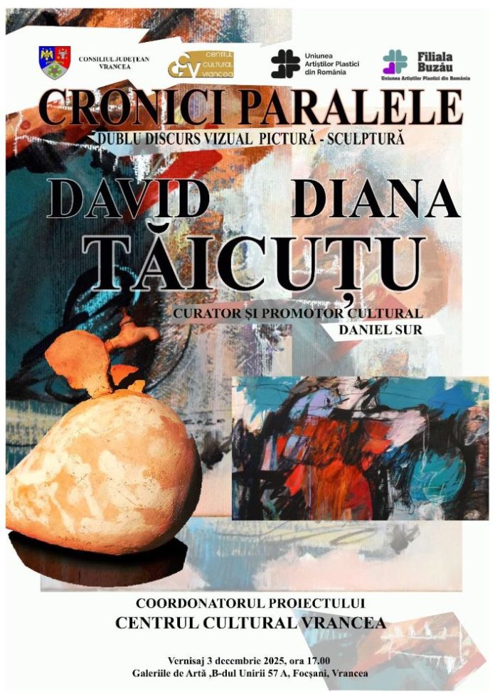 Expoziție de pictură și sculptură „Cronici Paralele” la Galeriile de Artă Focșani