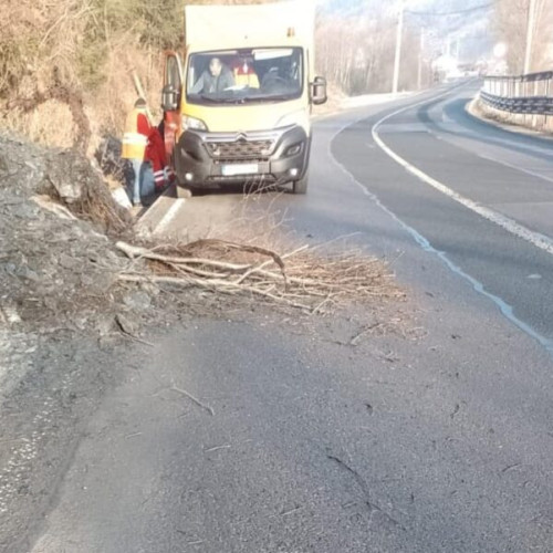 Intervenție Drumarii pentru Degajarea Pietrelor de pe DN 18 în Ciocănești