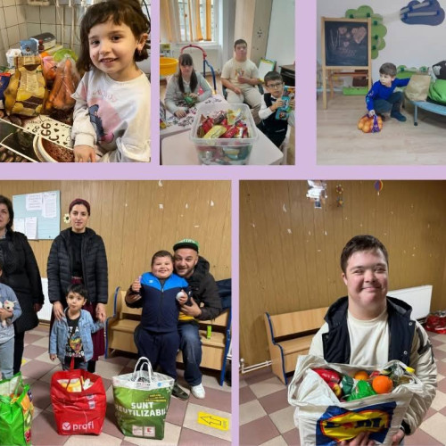 Elevii din Târgoviște au donat alimente și jucării pentru copii cu autism și sindrom Down