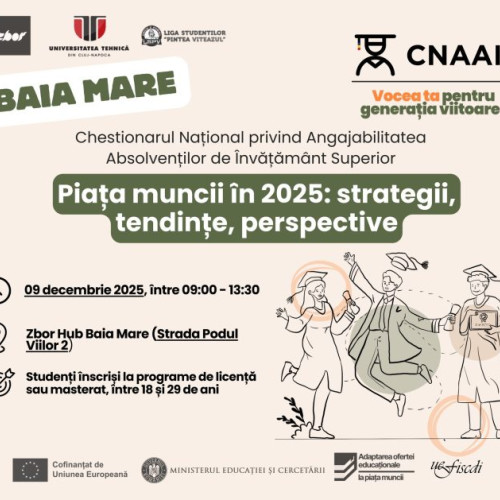 UEFISCDI organizează la Baia Mare un eveniment dedicat studenților despre piața muncii în 2025