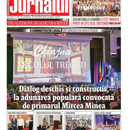 A apărut numărul 781 al Jurnalului de Ilfov în ediția tipărită
