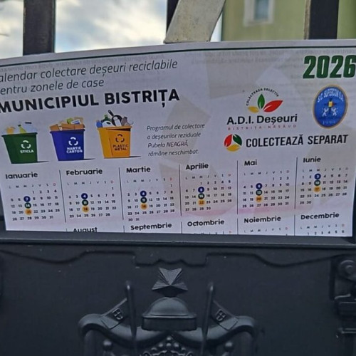 Calendrele pentru colectarea deșeurilor în județul Bistrița-Năsăud vor fi distribuite până în decembrie 2025