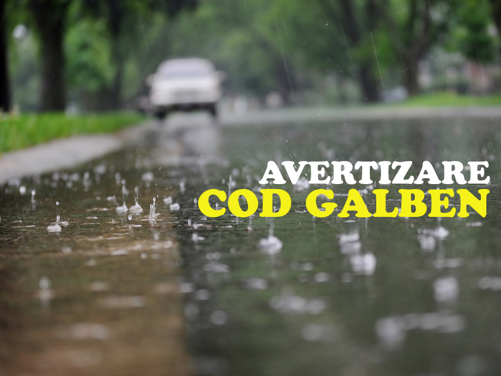 Cod galben pentru ploi abundente în Vrancea până duminică după-amiază