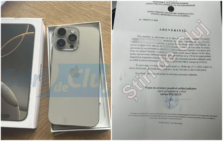 Om de afaceri din Cluj păgubit de o înșelăciune cu telefon fals pe platformă online