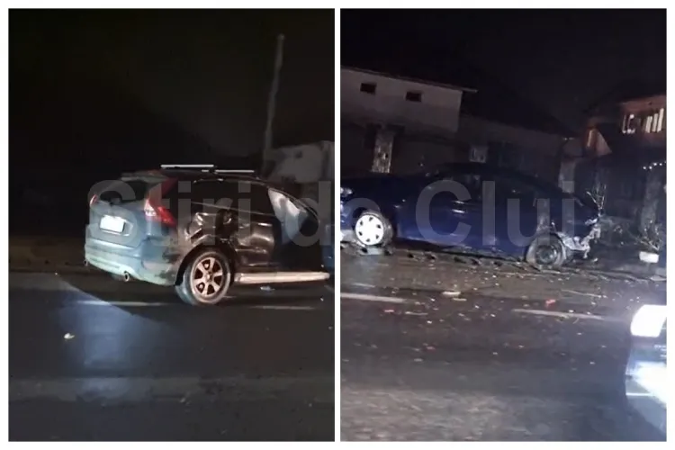 Accident grav la intrarea în Gherla: două mașini distruse și posibile victime