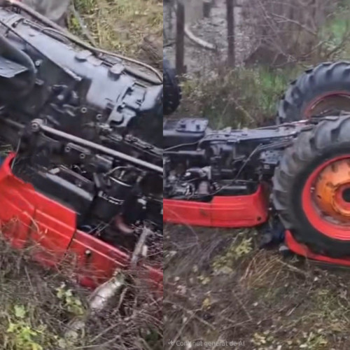 Bărbat de 41 de ani și-a pierdut viața în Mehedinți, răsturnat cu tractorul