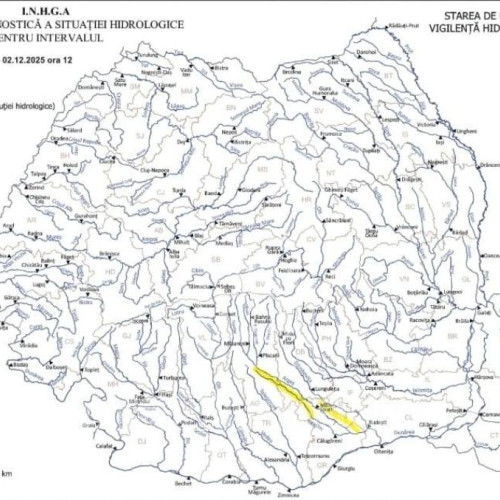 Cod galben pentru viituri pe râurile din Argeș, Dâmbovița, Giurgiu și Ilfov