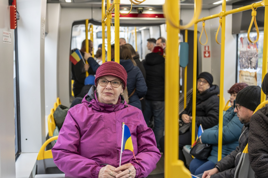 Tramvaiul Marii Uniri a adus istoria în centrul Galațiului de 1 Decembrie