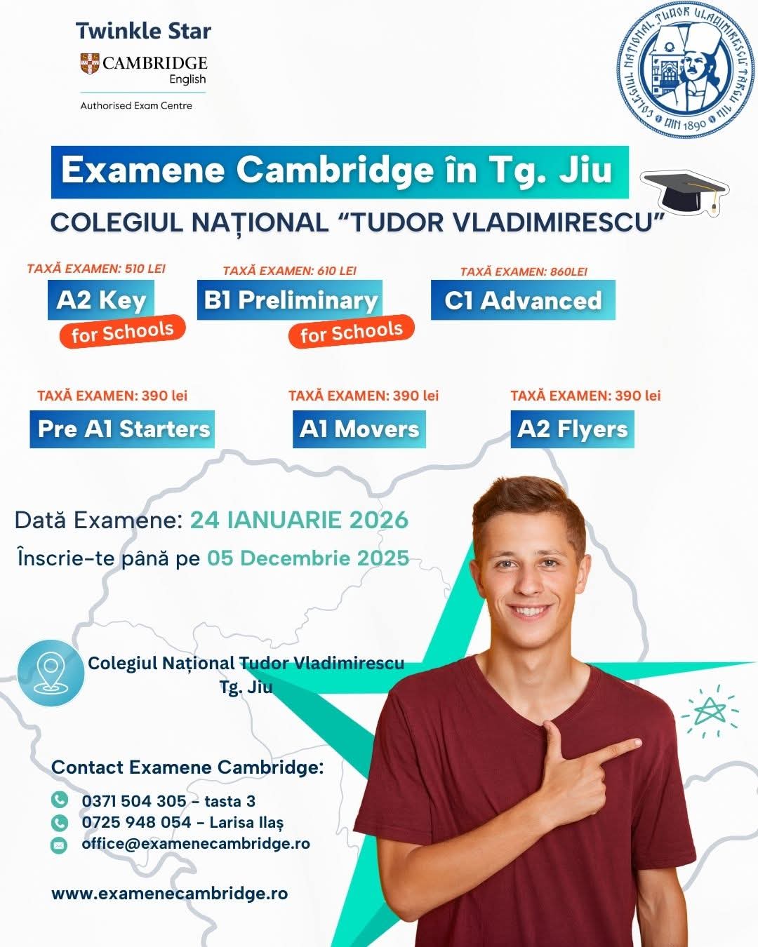 Examen Cambridge pentru elevii de la Colegiul Tudor Vladimirescu în ianuarie 2026