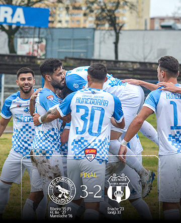 Corvinul Hunedoara câștigă cu 3-2 pe teren propriu în fața CS Afumați
