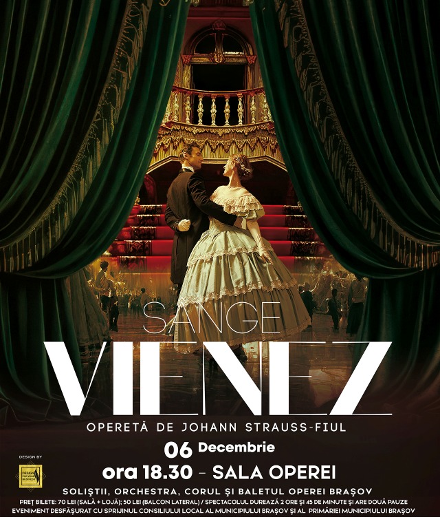„Sânge vienez” de Johann Strauss-fiul, în premieră la Opera Brașov de Crăciun