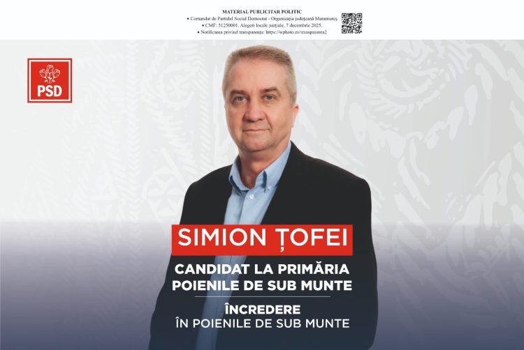 Simion Țofei, viceprimarul Poienilor de sub Munte, pune accent pe infrastructură și unitate