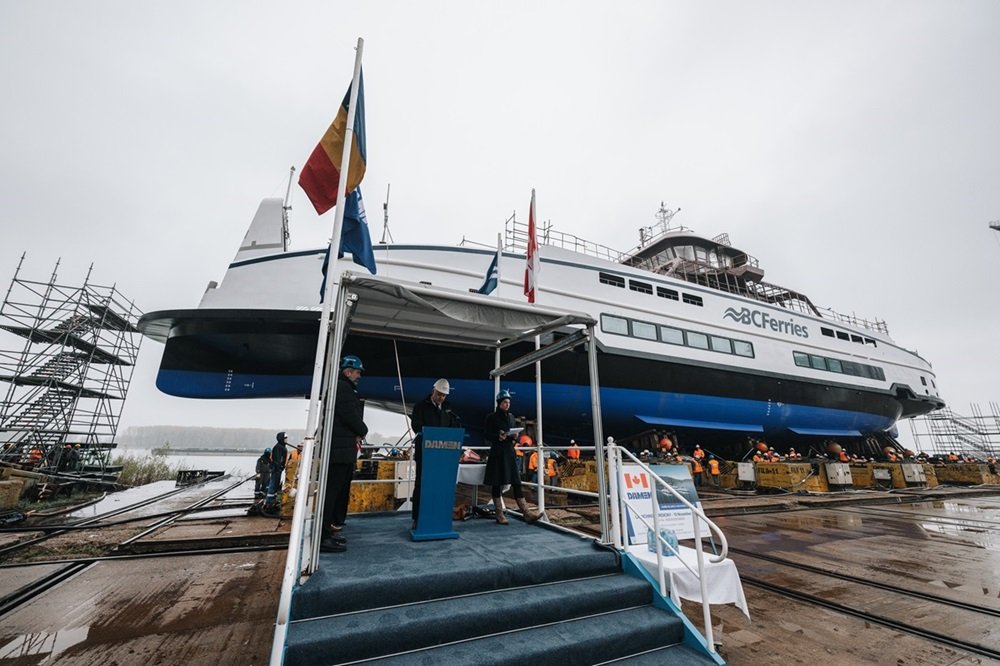 Damen lansează la apă un nou feribot electric pentru BC Ferries la Galați