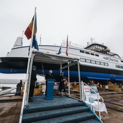 Damen lansează la apă un nou feribot electric pentru BC Ferries la Galați