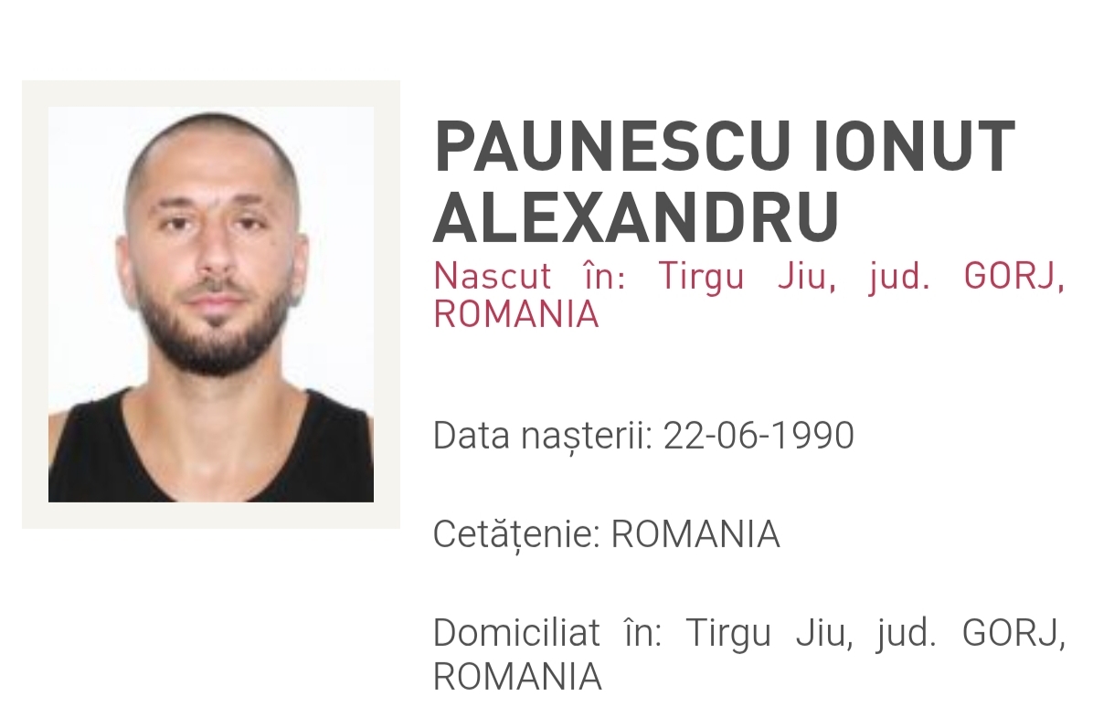 Urmărire generală emisă pentru un bărbat condamnat la Târgu Jiu