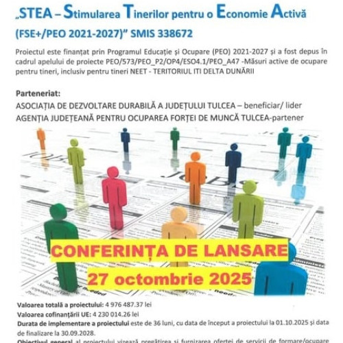 La Tulcea a fost lansat proiectul STEA destinat integrării tinerilor pe piața muncii