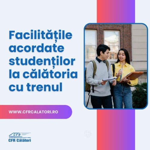 CFR oferă studenților reduceri de 90% la călătoria cu trenul în noul an universitar